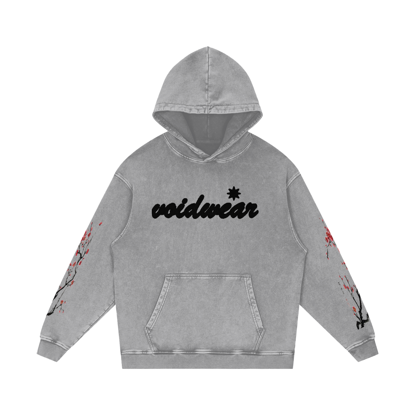 Snow Washed Loose Cotton Hoodie